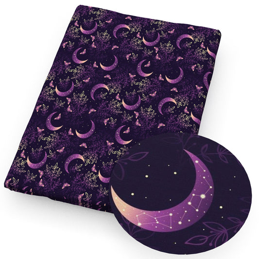moon leaf leaves tree butterfly fabric