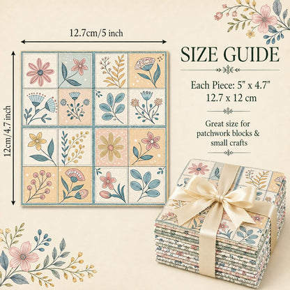 10Pc/Set Flower Plaid Series Fat Quarter Fabric, Pre-Cut Square Fabric Assort, Fabric Set, Craft Fabric, Handmade DIY Patchwork Fabric,Home Quilting Sewing Fabric, Packaging Fabric, Scrapbooking Craft Hobbyist