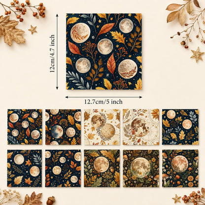10Pc/Set Flower Leaves Moon Series Daisy Star Mushroom Galaxy Fat Quarter Fabric, Pre-Cut Square Fabric Assort, Fabric Set, Craft Fabric, Handmade DIY Patchwork Fabric,Home Quilting Sewing Fabric, Packaging Fabric, Scrapbooking Craft Hobbyist