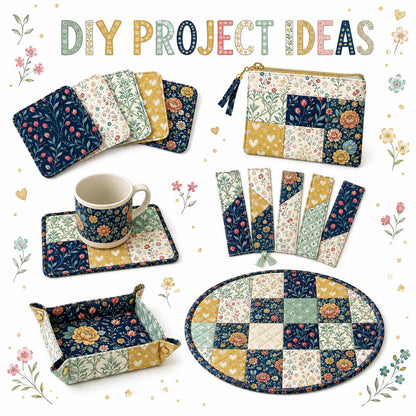 10pcs Charm Pack Set Floral Pattern Vintage Style Handmade DIY with Rich Color and Texture Elements 100% Polyester Patchwork in 10 Design Styles Suitable for Patchwork DIY Craft Projects DIY Wallet Making Gift Giving Bag Making Mother's Day Gift