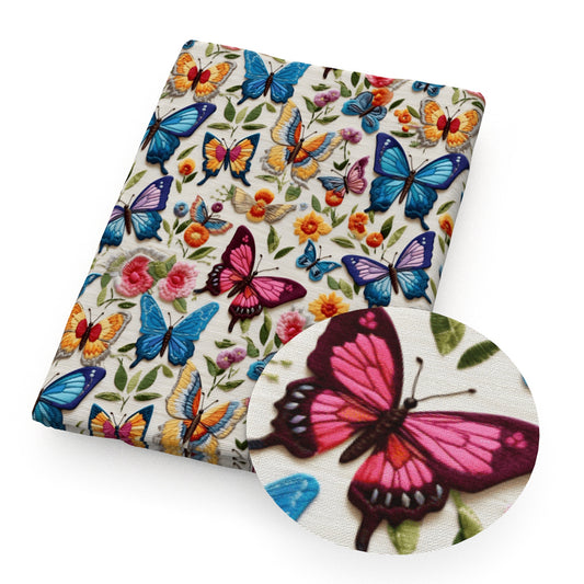 flowerfloral imitation embroidery series butterfly fabric