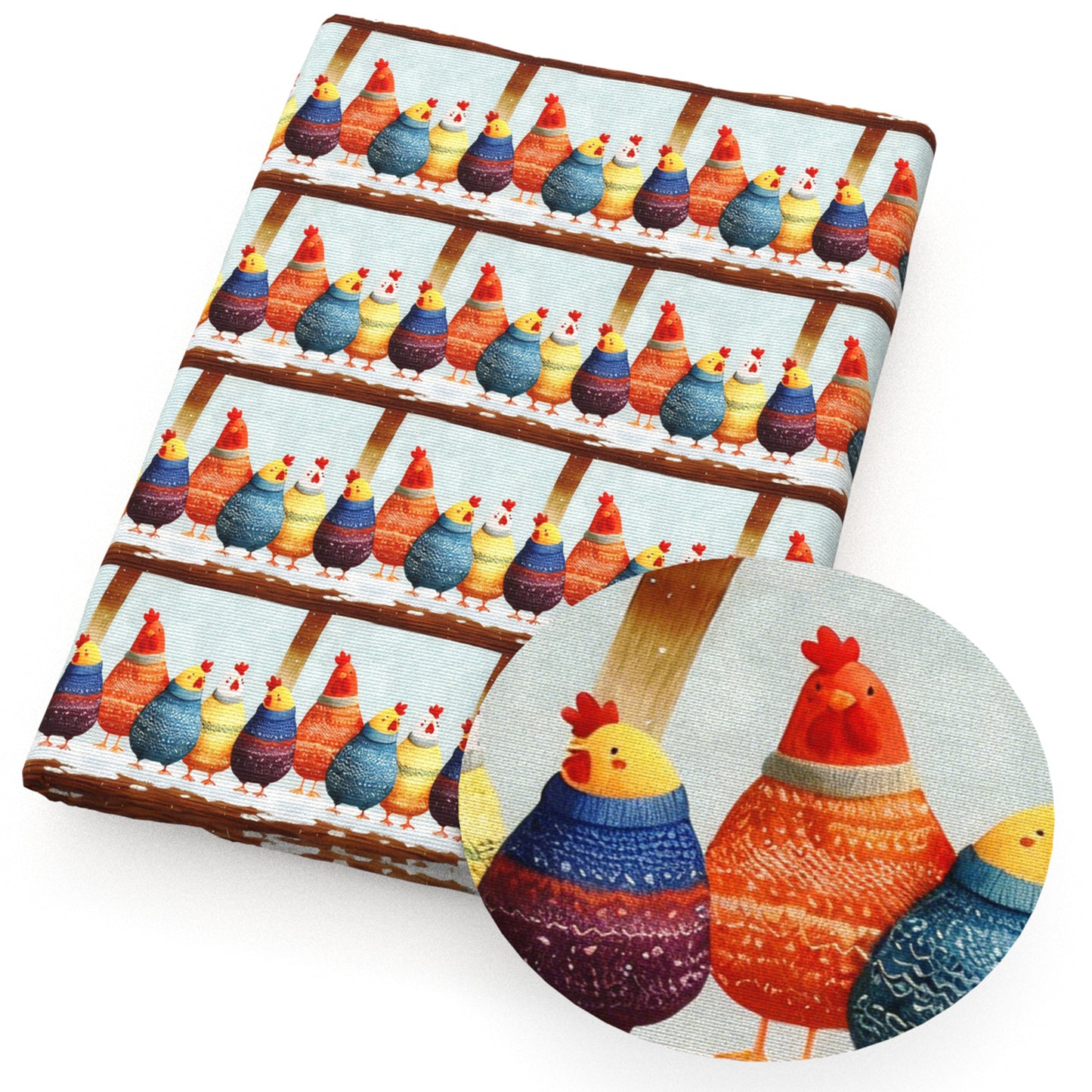 turkey chicken winter fabric