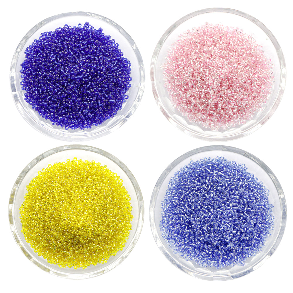 10g/pack 12/0 Transparent Miyuki Seed Beads Plain Solid Color Loose Spacer Acrylic Beads with Hole for Jewelry Making DIY Bracelet Necklace Chain Earrings Charm Bangle Decors Craft Accessorie