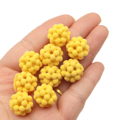 5pcs Velvet Hollow Beads - Soft Plush Assorted Shapes for DIY Jewelry Making, Hair Accessories, and Crafts