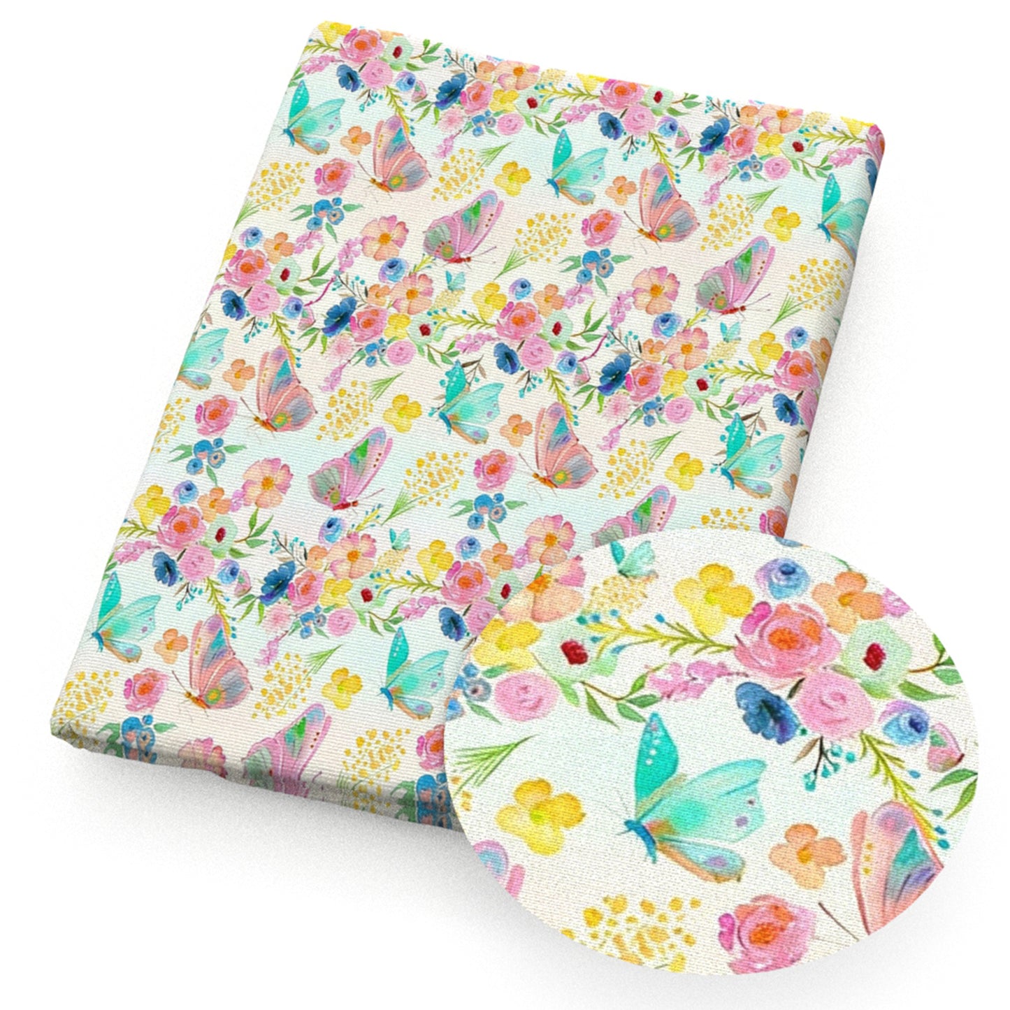 butterfly flowerfloral blueberry spring rainbow color fabric