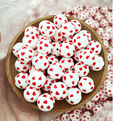 5pcs Heart Silicone Beads - Versatile DIY Crafting Set for Earrings, Necklaces, Keychains & More