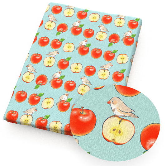 apple bird fabric