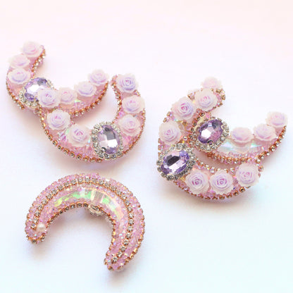 1PC Moon Rhinestone Bead with Opal Effect - Faux Crystal Spacer for DIY Jewelry Making, Bracelets, Necklaces, Earrings & Crafts