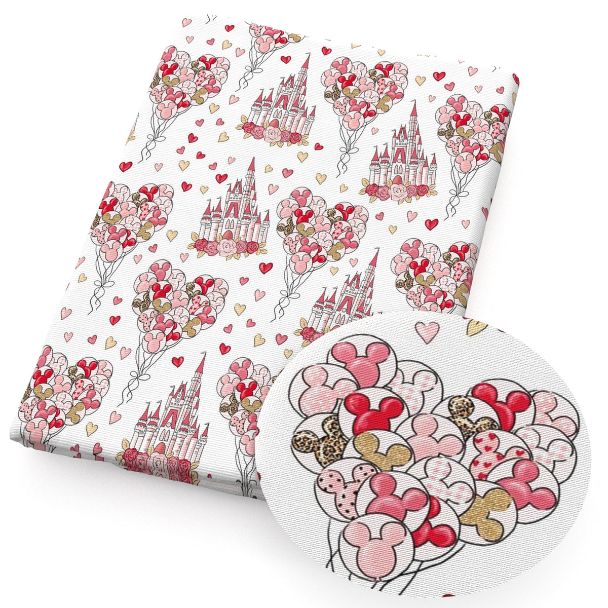 heart love valentine's day  printed fabric