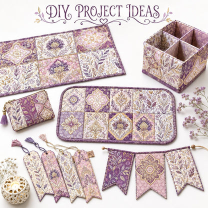 10Pc/Set Flower Purple Series Leaves Fat Quarter Fabric, Pre-Cut Square Fabric Assort, Fabric Set, Craft Fabric, Handmade DIY Patchwork Fabric,Home Quilting Sewing Fabric, Packaging Fabric, Scrapbooking Craft Hobbyist