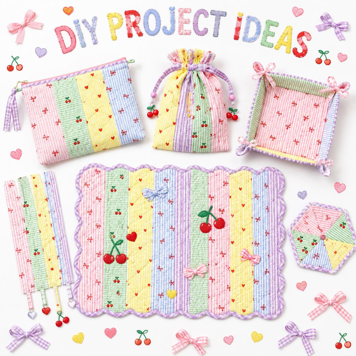 10pcs Vintage Love Striped Pattern Jelly Roll Fabric Strips 2.5X19.7inch Pre-Cut 100% Polyester For Patchwork Quilts, Table Runners, Placemats, Tote Bags, Storage Pouches, Makeup Bags, Coasters, Quilt Blocks & Binding