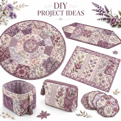 10pcs Vintage Floral Burgundy Pattern Jelly Roll Fabric Strips 2.5X19.7inch Pre-Cut 100% Polyester For Patchwork Quilts, Table Runners, Placemats, Tote Bags, Storage Pouches, Makeup Bags, Coasters, Quilt Blocks & Binding