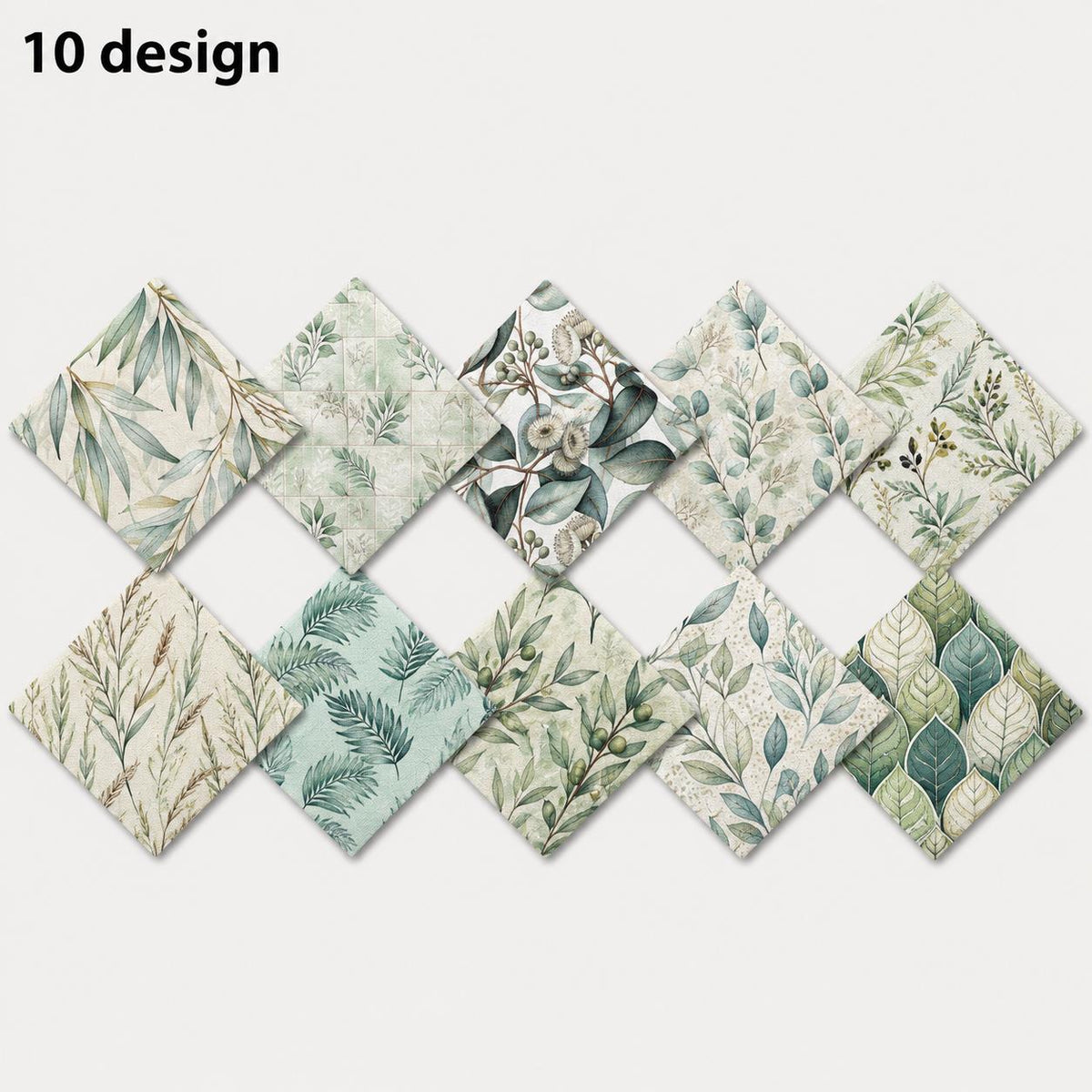 10Pc/Set Blue Leaves Series Fat Quarter Fabric, Pre-Cut Square Fabric Assort, Fabric Set, Craft Fabric, Handmade DIY Patchwork Fabric,Home Quilting Sewing Fabric, Packaging Fabric, Scrapbooking Craft Hobbyist