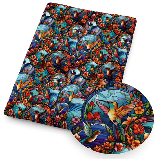 flowerfloral bird roundoval color series fabric