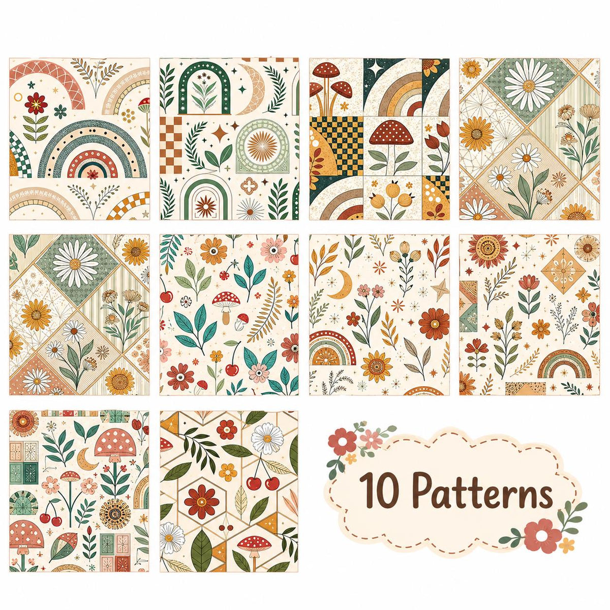 10pcs Vintage Floral Pattern Jelly Roll Fabric Strips 2.5X19.7inch Pre-Cut 100% Polyester For Patchwork Quilts, Table Runners, Placemats, Tote Bags, Storage Pouches, Makeup Bags, Coasters, Quilt Blocks & Binding