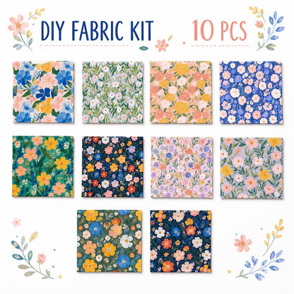 10pcs Charm Pack Set Floral Pattern Vintage Style Handmade DIY with Rich Color and Texture Elements 100% Polyester Patchwork in 10 Design Styles Suitable for Patchwork DIY Craft Projects DIY Wallet Making Gift Giving Bag Making Mother's Day Gift