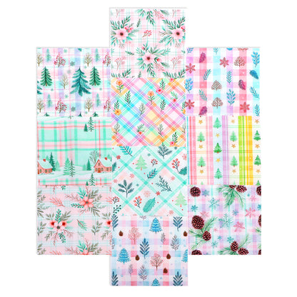 10Pc/Set Flower Plaid Christmas Series Star Fat Quarter Fabric, Pre-Cut Square Fabric Assort, Fabric Set, Craft Fabric, Handmade DIY Patchwork Fabric,Home Quilting Sewing Fabric, Packaging Fabric, Scrapbooking Craft Hobbyist