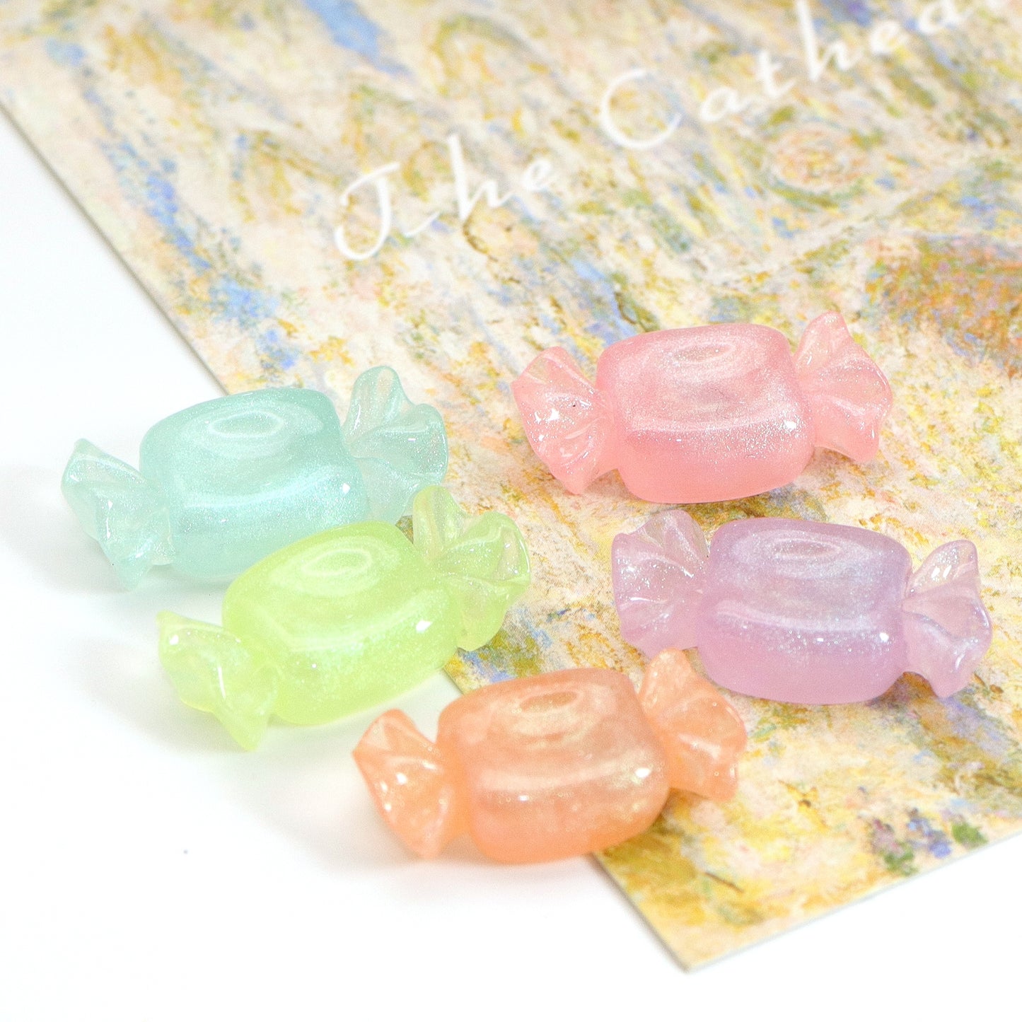 5Pcs Sweet Candy Resin Charms Vibrant Multicolor Flatback Cabochons for DIY Jewelry Making-Ideal for Necklaces, Bracelets & Earrings Charms Accessories