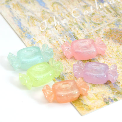 5Pcs Sweet Candy Resin Charms Vibrant Multicolor Flatback Cabochons for DIY Jewelry Making-Ideal for Necklaces, Bracelets & Earrings Charms Accessories