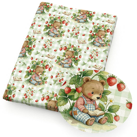 flowerfloral book strawberry plaid grid fabric