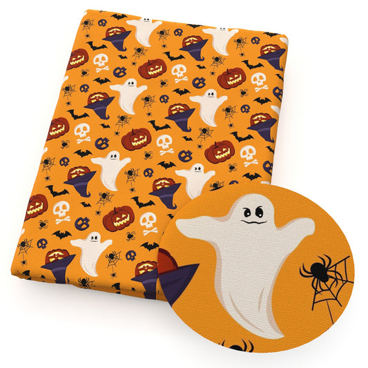 pumpkin caphat skull ghost skeleton bones spiderspider web halloween fabric