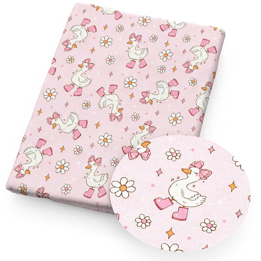 pink series duck flowerfloral fabric
