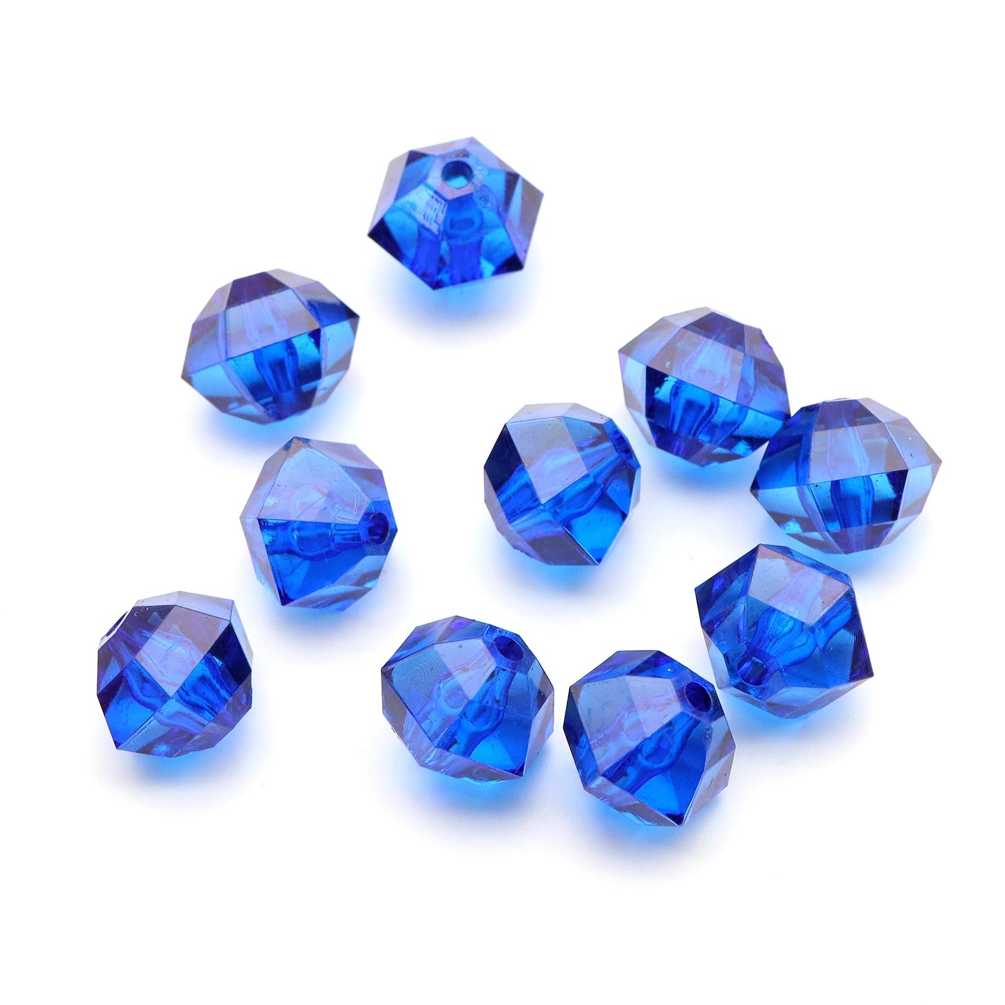 20Pcs Acrylic Transparent Hexagonal Beads Imitation Crystal Beads Loose Beads Diy Handmade Beaded Mobile Phone Chain Bracelet Necklace Making Jewelry Accessories