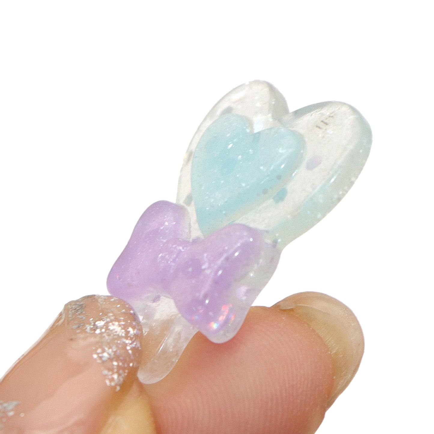 5Pcs Acrylic Heart & Bows Charms,Mixed Colors,3D Flatback Resin Cabochons for DIY Jewelry, Earrings, Bracelets, Keychains, Festive Decor, Homemade Gifts, Phone Cases, Water Bottles, Hair Accessories - Crafting Accessories