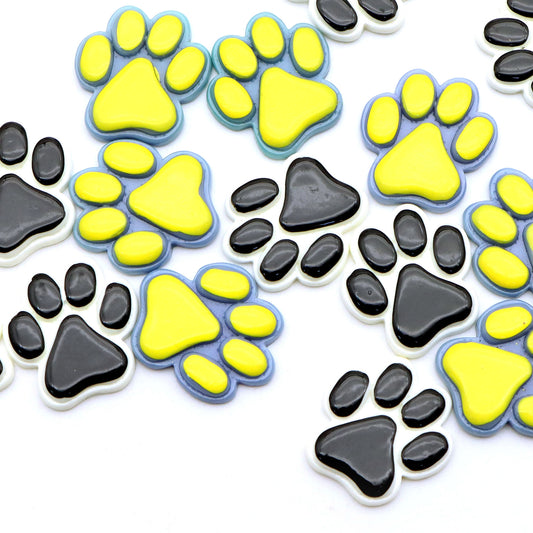 Resin Flat Back Charms Beads,5pcs Dog Footprint Paw Shape Resin Cabochons for DIY Crafts, Scrapbooking, Jewelry Making