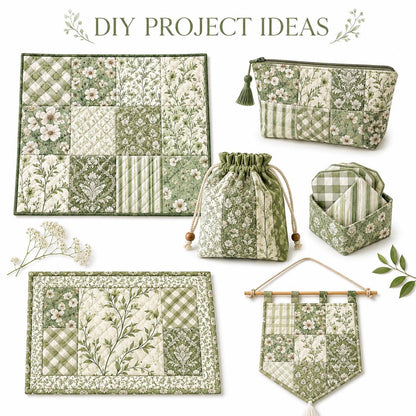 10pcS Charm Pack Set Plaid Floral Pattern VIntage Style Handmade DIY With Rich Color and Texture Elements 100% Polyester Patchwork in 10 Design Styles Suitable For Patchwork DIY Craft Projects DIY Wallet Making Gift Giving Bag Making Mother's Day Gift