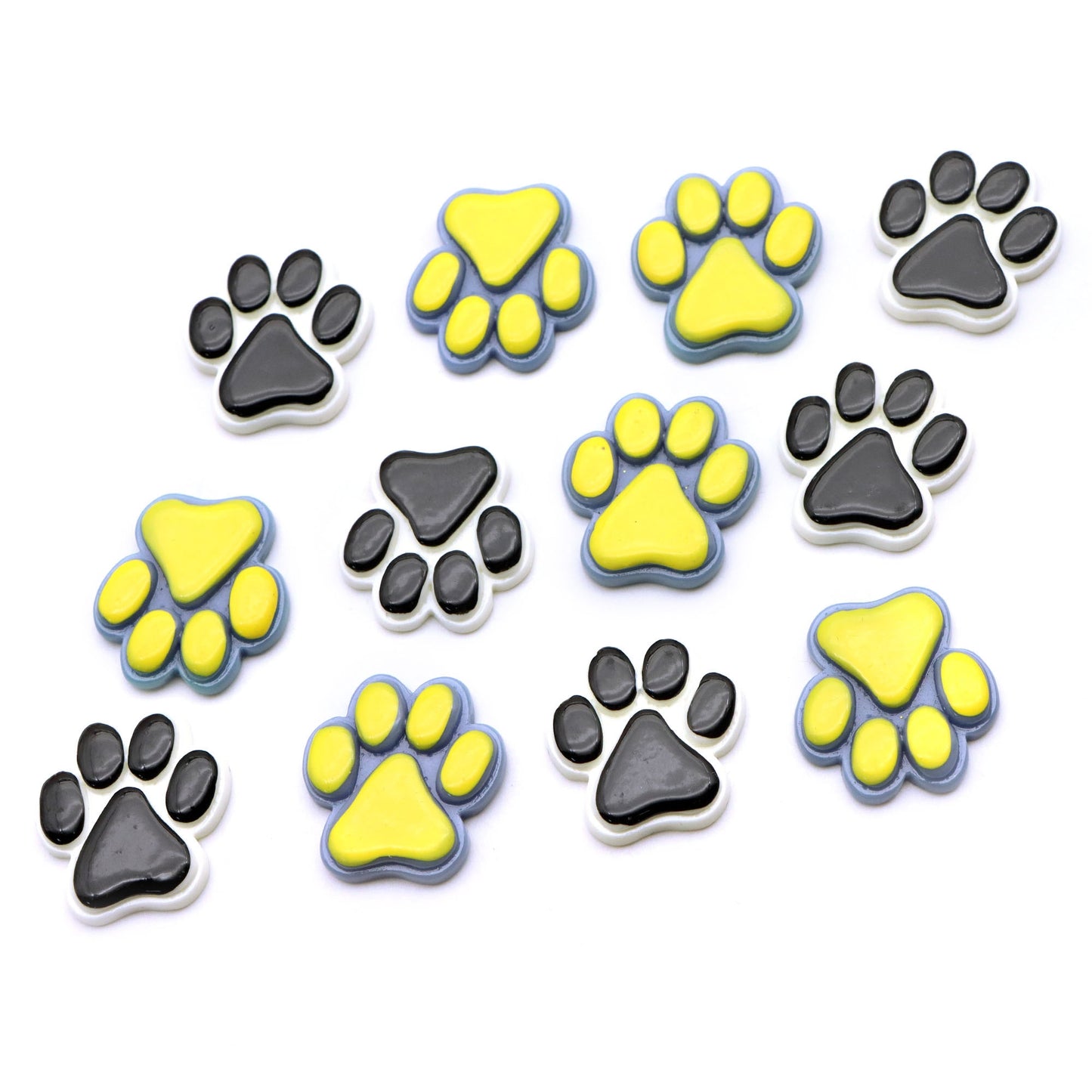 Resin Flat Back Charms Beads,5pcs Dog Footprint Paw Shape Resin Cabochons for DIY Crafts, Scrapbooking, Jewelry Making