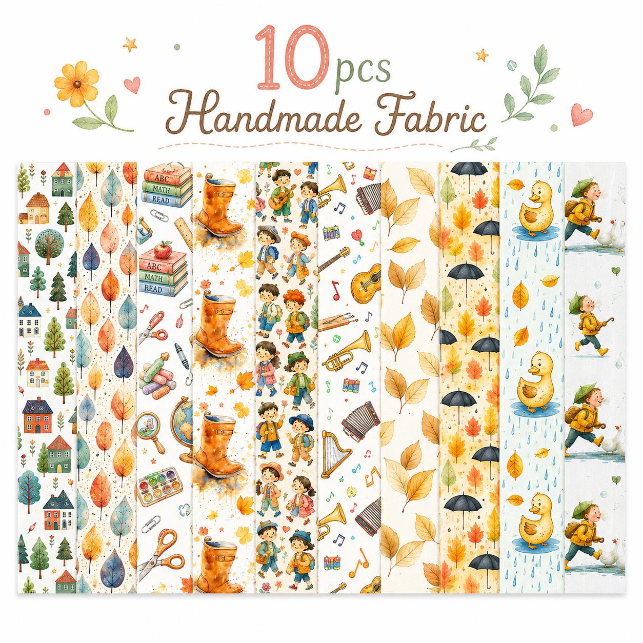 Autumn Duck Tree Leaf Jelly Roll Quilt Fabric - 10pcs 2.5x19 Inch Polyester Strips For Sewing, Patchwork & Crafting - Precut Fabric Set For DIY Quilting, Table Runners, Storage Pouches, Makeup Bags & Home Decor, Mother'S Day Gift, Birthday Gift For Mom