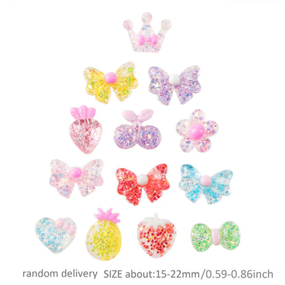 5Pcs Fruits Heart Crown Shaped Acrylic Charms,Random Designs,3D Flatback Resin Cabochons for DIY Jewelry, Earrings, Bracelets, Keychains, Festive Decor, Homemade Gifts, Phone Cases, Water Bottles, Hair Accessories - Crafting Accessories