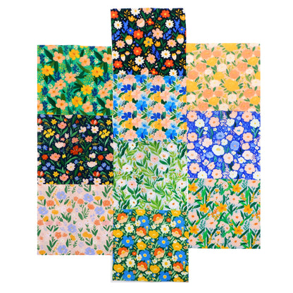 10pcs Charm Pack Set Floral Pattern Vintage Style Handmade DIY with Rich Color and Texture Elements 100% Polyester Patchwork in 10 Design Styles Suitable for Patchwork DIY Craft Projects DIY Wallet Making Gift Giving Bag Making Mother's Day Gift
