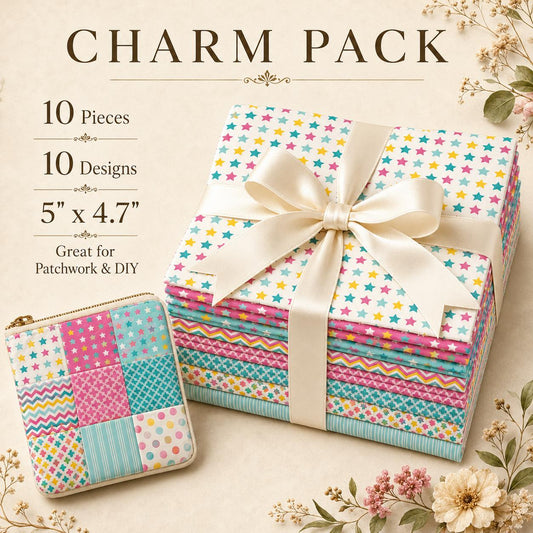 10Pc/Set Flower Stripe Dot Series Fat Quarter Fabric, Pre-Cut Square Fabric Assort, Fabric Set, Craft Fabric, Handmade DIY Patchwork Fabric,Home Quilting Sewing Fabric, Packaging Fabric, Scrapbooking Craft Hobbyist
