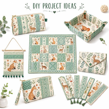 10pcs Charm Pack Set Geometric Fox Grass Pattern Vintage Style Handmade DIY with Rich Color and Texture Elements 100% Polyester Patchwork in 10 Design Styles Suitable for Patchwork DIY Craft Projects DIY Wallet Making Gift Giving Bag Making Mother's Day G
