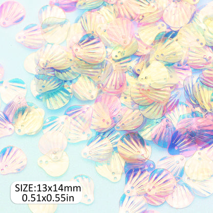 20g/pack Golden Light Transparent Fish Scale Shell Sequins,Vibrant Laser Double Hole Eye Makeup Flakes,Charms for Jewelry Making, Earring, Stage, Party, Makeup, Home Decors, DIY, Dress, Scrapbook, Shoes, Photoframe Accessories and Handmade Supplies