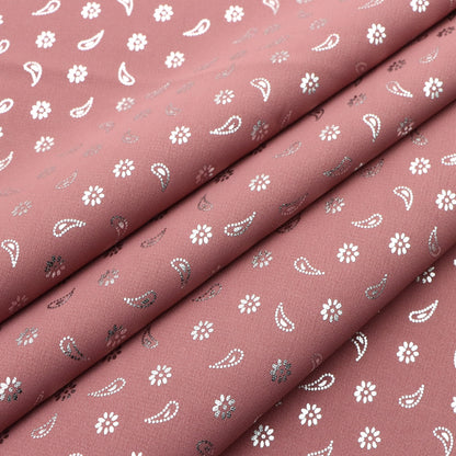 1pc Silvery Paisley Print 100% Polyester Fabric, 59.06x19.68 inch Precut Fabric, Perfect for Party Decorations, and Craft Projects, Hair Ties, DIY Quilting & Sewing, Patchwork, Backdrop Fabric | Floral Pattern