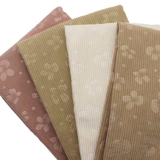 Flower Corduroy Polyester Velvet Fabric,19.68X59inch, Pre-Cut Quilting Material for DIY Wallet Crafts DIY Craft For Small Bags, Cushions, Wallets, Toys, Coin Purses Patchwork, Handmade Doll Breathable