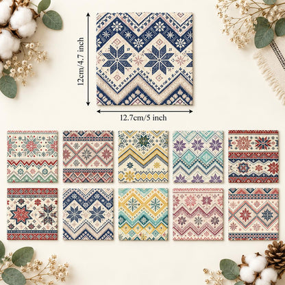 10Pc/Set Christmas Flower Stripe Series Fat Quarter Fabric, Pre-Cut Square Fabric Assort, Fabric Set, Craft Fabric, Handmade DIY Patchwork Fabric,Home Quilting Sewing Fabric, Packaging Fabric, Scrapbooking Craft Hobbyist