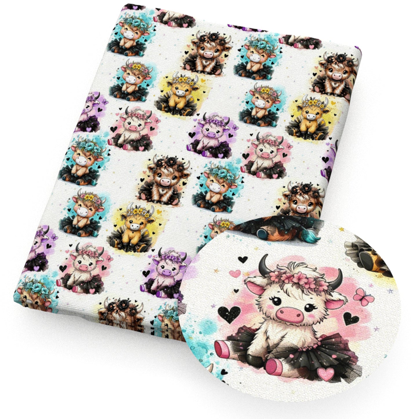 cow heart love star starfish color series fabric