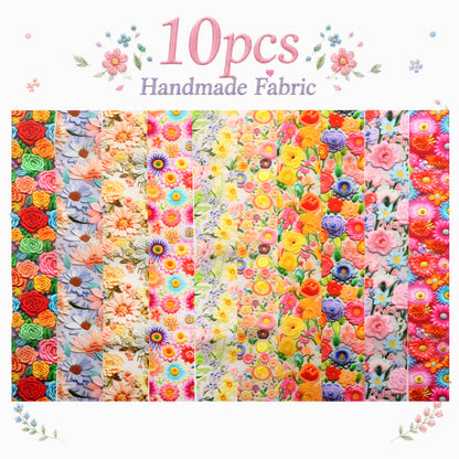 Floral Jelly Roll Quilt Fabric - 10pcs 2.5x19 Inch Polyester Strips For Sewing, Patchwork & Crafting - Precut Fabric Set For DIY Quilting, Table Runners, Storage Pouches, Makeup Bags & Home Decor, Mother'S Day Gift, Birthday Gift For Mom
