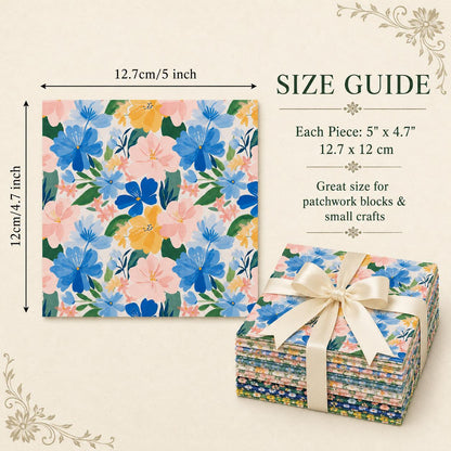 10pcs Charm Pack Set Floral Pattern Vintage Style Handmade DIY with Rich Color and Texture Elements 100% Polyester Patchwork in 10 Design Styles Suitable for Patchwork DIY Craft Projects DIY Wallet Making Gift Giving Bag Making Mother's Day Gift