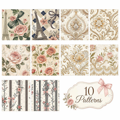 10pcs Vintage Floral Pattern Jelly Roll Fabric Strips 2.5X19.7inch Pre-Cut 100% Polyester For Patchwork Quilts, Table Runners, Placemats, Tote Bags, Storage Pouches, Makeup Bags, Coasters, Quilt Blocks & Binding