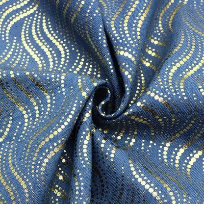 1Pc Golden Hot Stamping dot wave Pre-Washed stripe Denim Fabric - 59x19.68inch(150x50cm)  DIY Crafts Projects, DIY Wallet Making