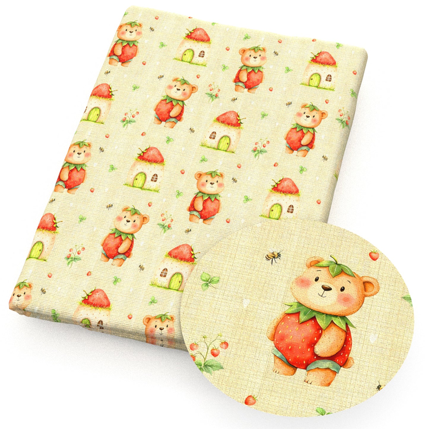 heart love leaf leaves tree strawberry house fabric