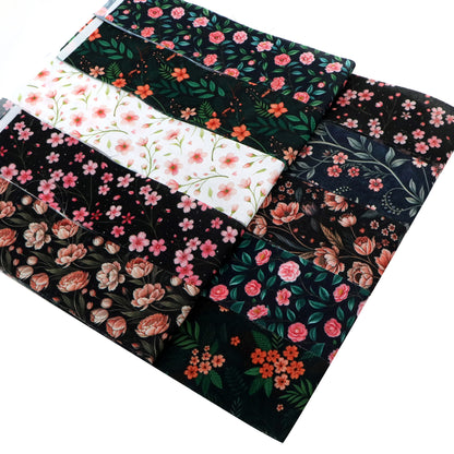 10pcs Vintage Floral Pattern Jelly Roll Fabric Strips 2.5X19.7inch Pre-Cut 100% Polyester For Patchwork Quilts, Table Runners, Placemats, Tote Bags, Storage Pouches, Makeup Bags, Coasters, Quilt Blocks & Binding