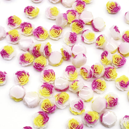 50pcs Acrylic Resin Rose Flower Charms - Glow In The Dark Series 3D Cabochons for DIY Phone Cases, Keychains, Fridge Decor & Accessories