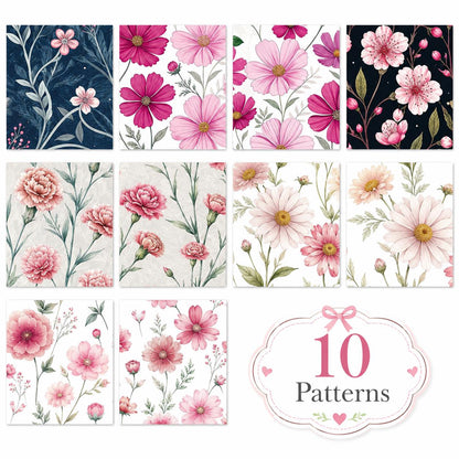 10pcs Vintage Floral Pattern Jelly Roll Fabric Strips 2.5X19.7inch Pre-Cut 100% Polyester For Patchwork Quilts, Table Runners, Placemats, Tote Bags, Storage Pouches, Makeup Bags, Coasters, Quilt Blocks & Binding
