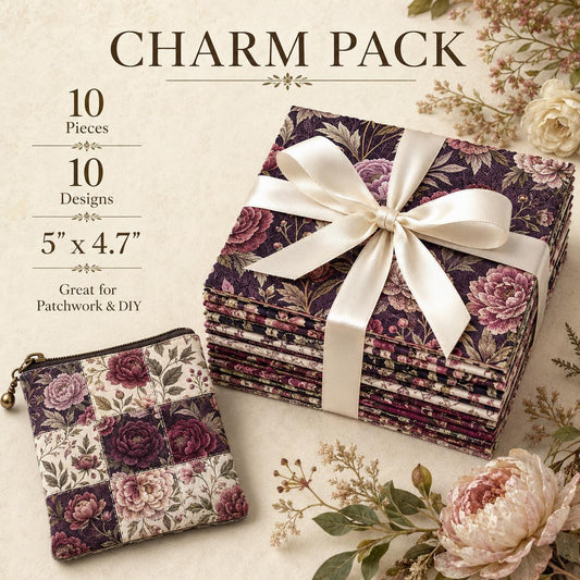 10Pc/Set Peony Flower Series Fat Quarter Fabric, Pre-Cut Square Fabric Assort, Fabric Set, Craft Fabric, Handmade DIY Patchwork Fabric,Home Quilting Sewing Fabric, Packaging Fabric, Scrapbooking Craft Hobbyist